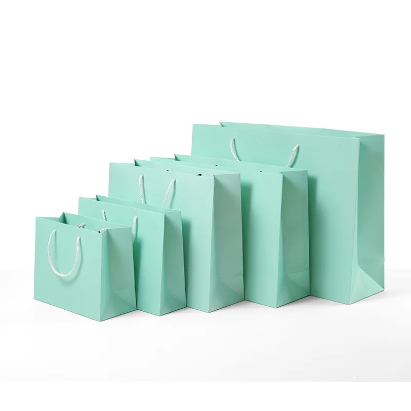 

20pcs Blue Paper Bag for Party Christmas Thickened Gift Kraft Paper Bags Clothing Bags Shopping Kraft Paper Gift Handbags