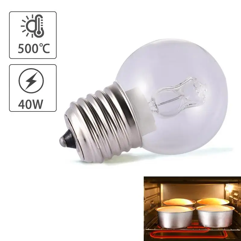 25W 40W Oven Light 110V 220V E27 High Temperature Resistant 500℃ Safe Oven Steamer Refrigerator Microwave Light Bulb Oven Lamp
