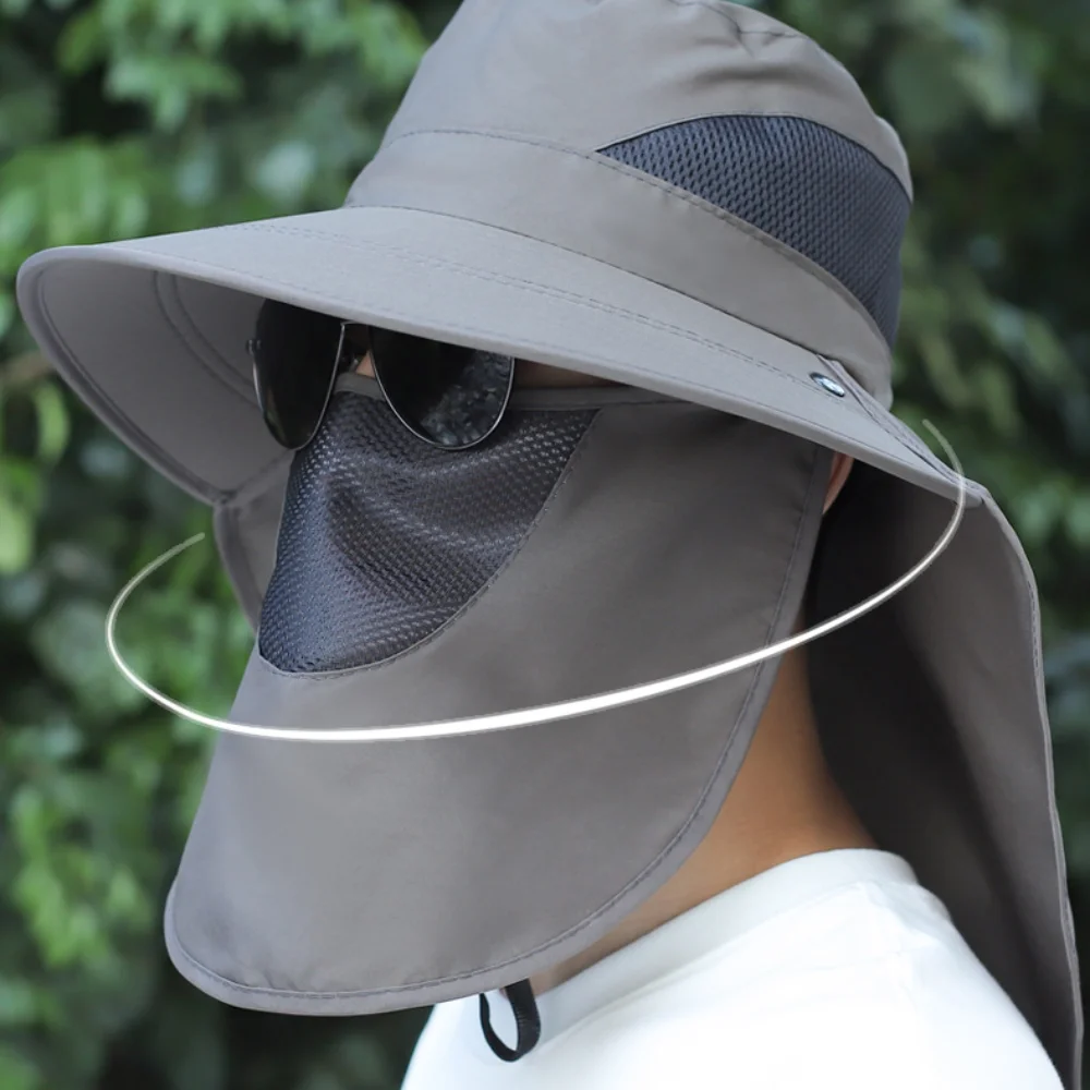 Wide Brim Sun Hat Hot Sale Sunscreen and Shading UV Protection Fisherman Hat Breathable Protect Neck Agricultural Work Gift