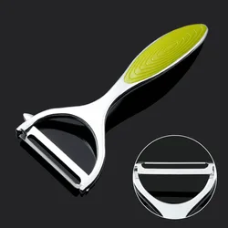 Premium Stainless Steel Multi-Function Vegetable Peeler and Grater Set (Green Flat)