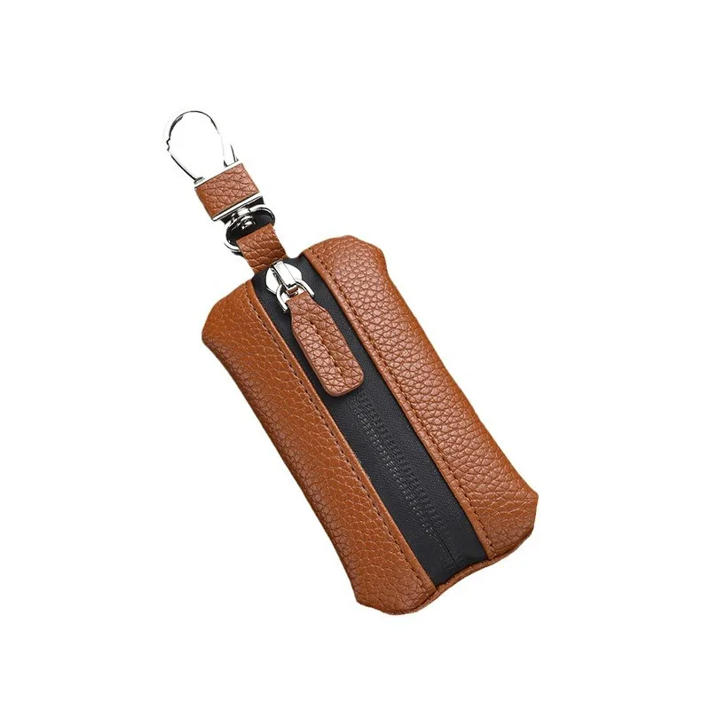 Mini Leder Schlüssel tasche Herren Auto Schlüssel tasche Münze Reiß verschluss tasche Unisex Tasche Schlüssel halter Organizer Tasche Reiß verschluss Schlüssel tasche mit Schlüssel bund – Detail 9