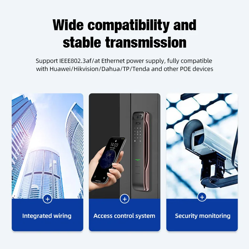 POE Power Supply Adapter 48V to DC 12V 1.2A 100M POE Camera Injector Video Power Supply Module For CCTV IP Camera Switch Ports