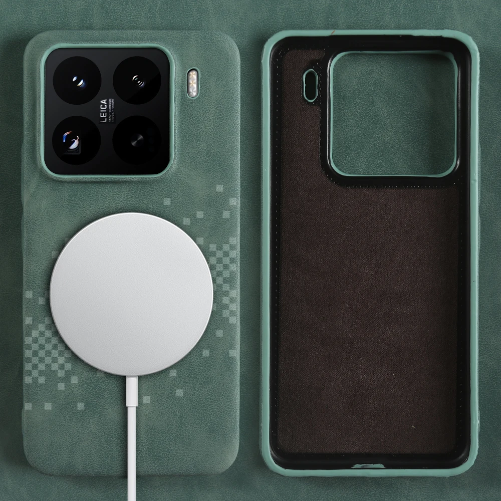 Luxury PU Leather Magnetic Wireless Charging Case Cover