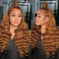 13x6 gingembre Blonde dentelle avant perruques pré plumé vague de corps couleur rouge 13X4 Hd dentelle frontale perruques de cheveux humains bordeaux dentelle avant perruques 3