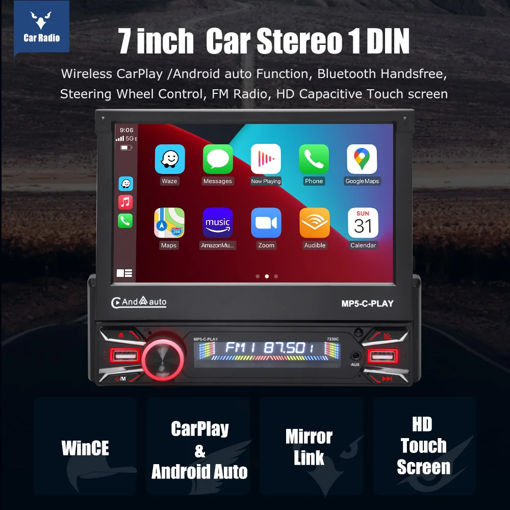 7" Single DIN Car Radio 2