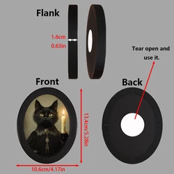 Gothic Black Cat Candle Holder Oval Decoration for Halloween and Retro Spa Ambiance (Black)