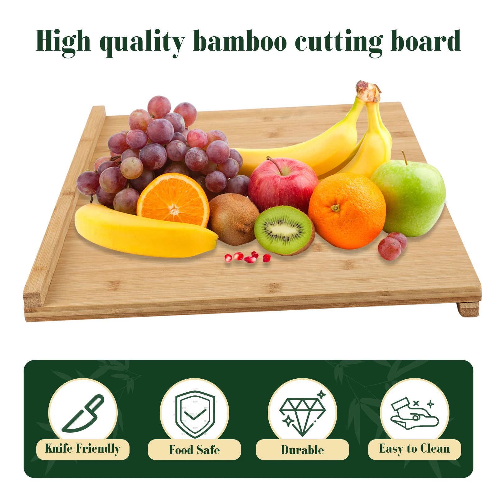 Over-the-Counter Pastry Board with Reverse Groove Kitchen Chopping Board 21.65x15.75 in Chopping Block Kitchen Supplies