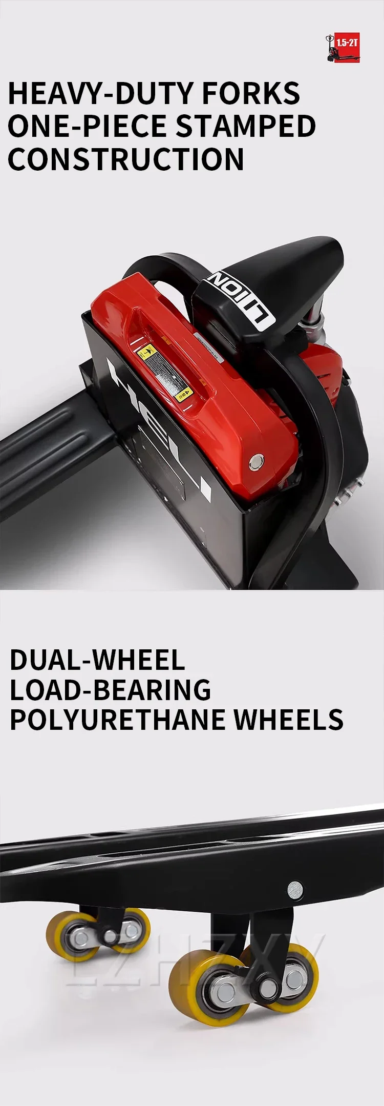 All-Electric Forklift, 1.5-Ton Hydraulic Pallet Truck, 24V 20Ah/30Ah Battery-Pow