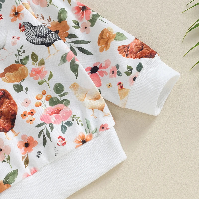 Toddler Baby Girl Autumn Outfit Flower Print Set