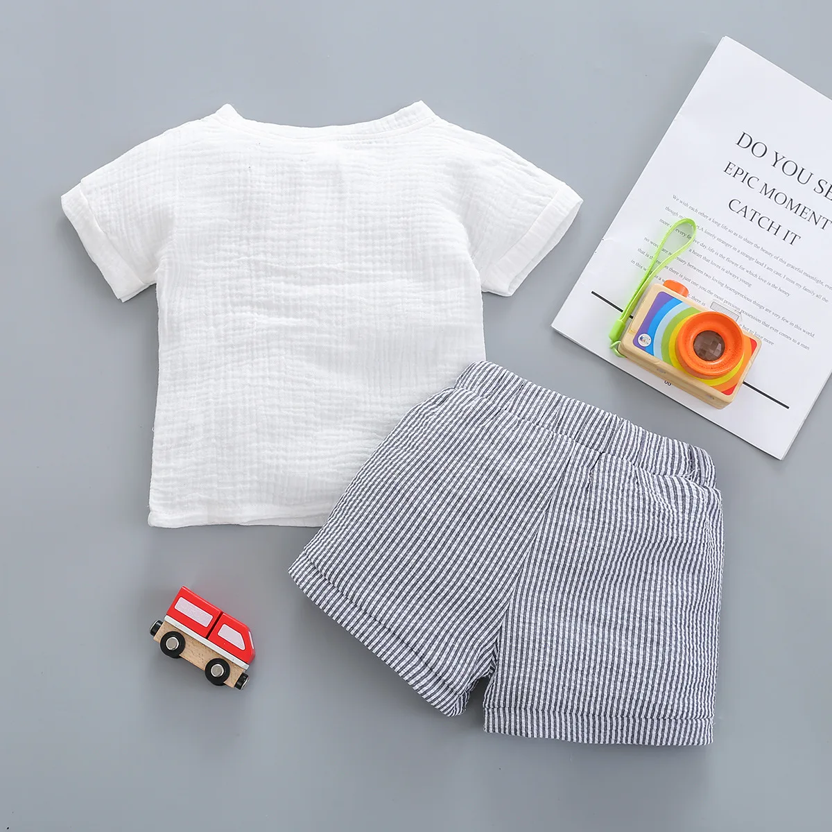 Description Picture 6 of itemBaby Boys'  Casual Short Sleeve Shorts Set/Children's top and bottom clothes set3471