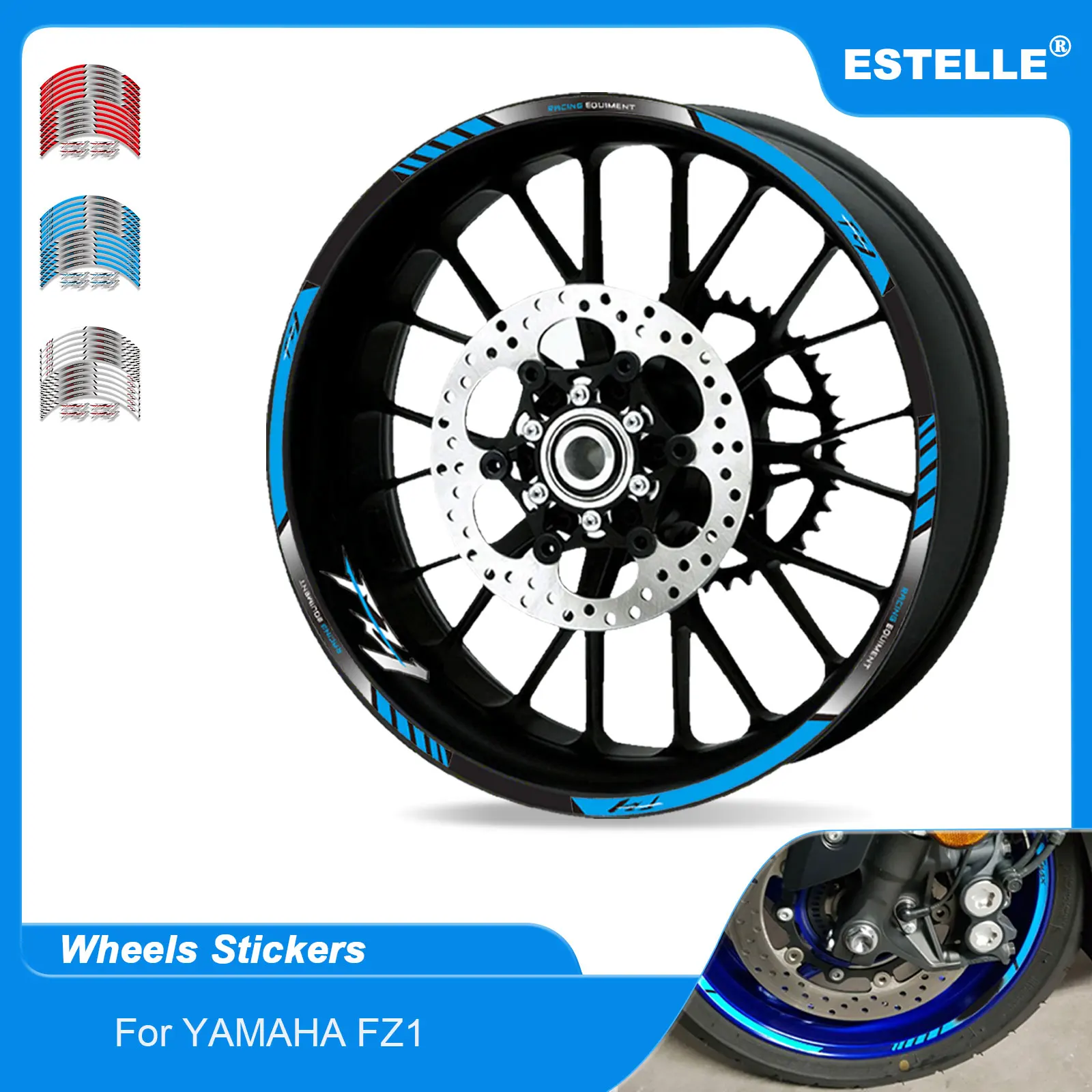 

Hot Motorcycle decal Outer Wheel Rim Stickers Tire Film Border Reflective Decals Tire Decoration For YAMAHA FZ1 FAZER All Years