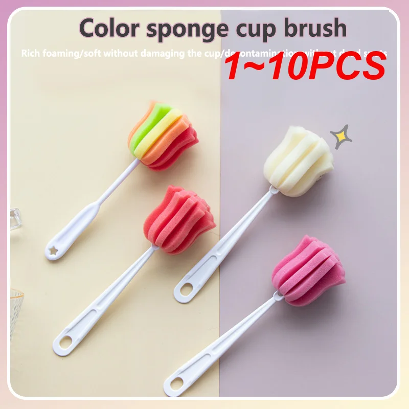 

1~10PCS Thermos Cup Cleaning Tool Handheld 360 Degrees Without Dead Corners Strong Adsorption Force Glass Cup Washing