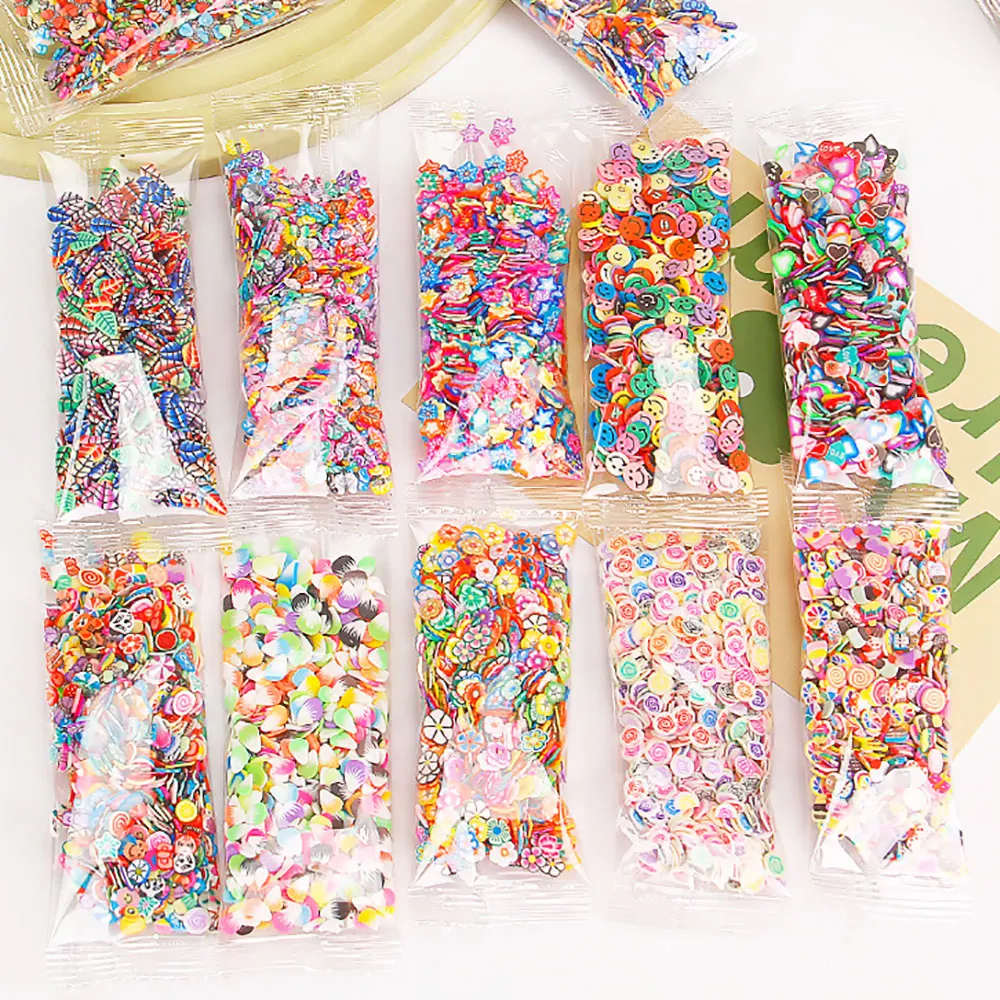 Mix Fruit Soft Clay Slime Animal Flower Slice Resin Filler 1000pcs Nail Art Epoxy Mold DIY Crafts Making polymer clay slices craft toys craft supplies