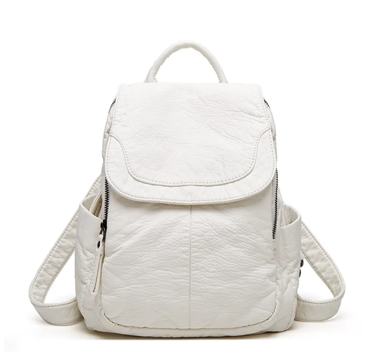 Soft Leather Backpack For Women Minimalist High Capacity Travel_voghion.com