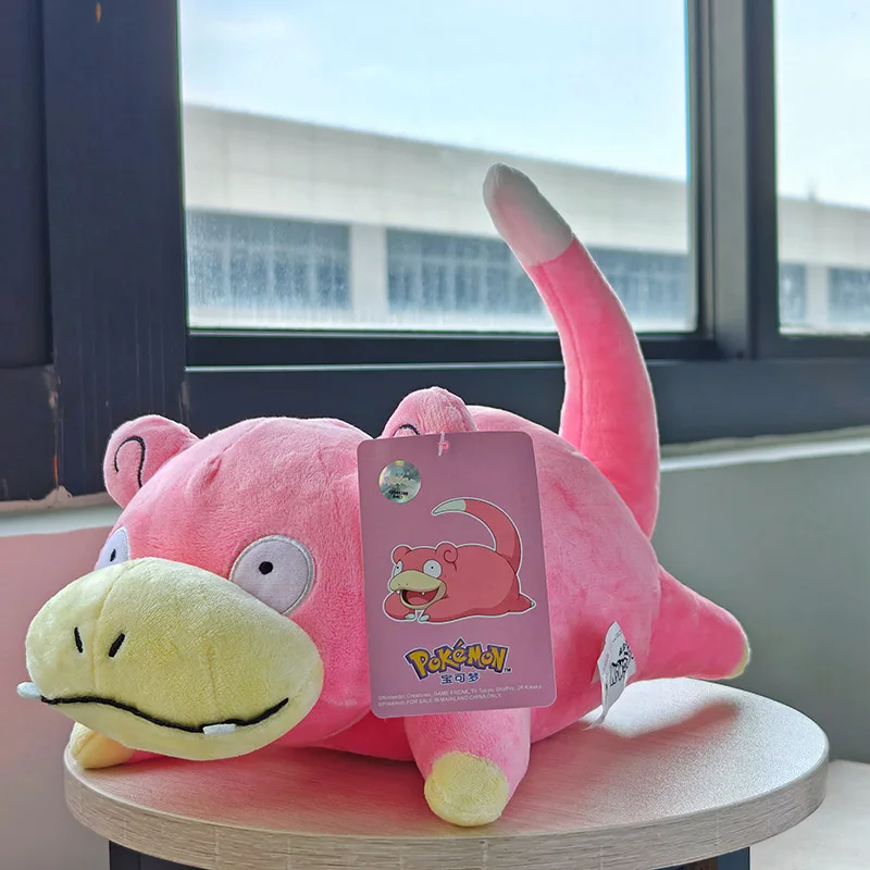 Original Anime Pokemon Slowpoke Plush Toy Lying Down Hippo