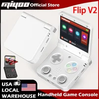【Brand+】MIYOO Flip V2 Handheld Game Players 3.5''IPS Screen Linux System Onion OS Video Game Consoles Free Storage Bag Gamer