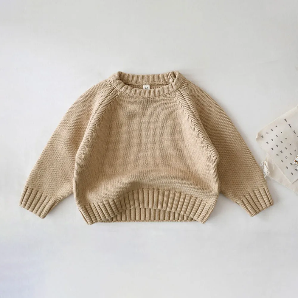 Knit sweater Baby Sweaters Autumn Winter Kids Boys Girls Long Sleeve Pure Color Knit Sweater Pullover Clothes