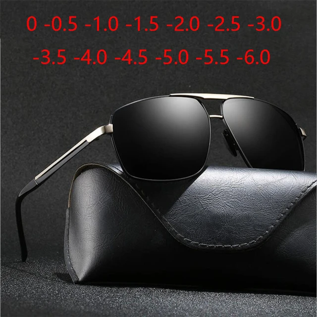 Driving Men Polarized Myopia Sunglasses With Degree Gray Lens Square  Short-sighted Eyeglasses Diopter 0 -0.5 -1.0 -1.5 T -6.0 - AliExpress