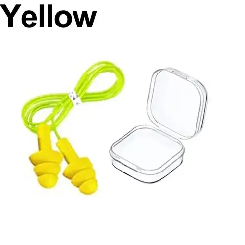 Silicone Corded Ear Plug Protector Anti Lost Reusable Hearing Protection Noise Reduction Safe Swimming Work Earplugs With Rope - Image 14