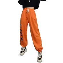 

Hip Hop Woman Print Letter Loose Sweatpants High Waist Pants Casual Dance Pants Female Pockets Trousers Mujer Streetwear Joggers