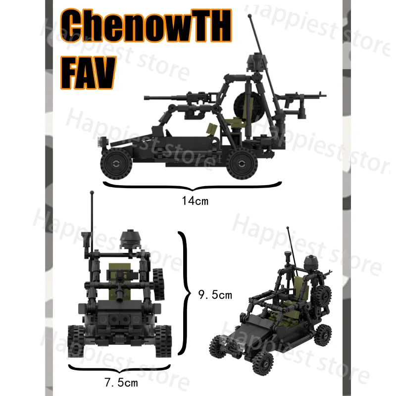 MOC WW2 Military FAV Assault Vehicle US Army Building Block US