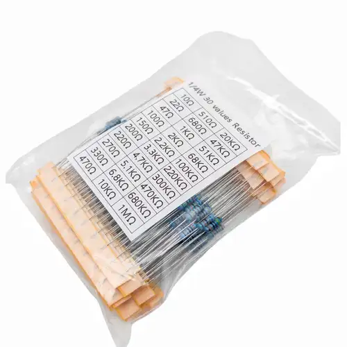 600pcs/set 30 Kinds 1/4W Resistance 1% Metal Film Resistor Pack Assorted Kit 1K 10K 100K 220ohm 1M Resistors 300pcs/set - Image 2