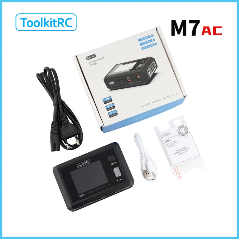 ToolkitRC M7AC 2S 3S Lipo зарядное устройство AC100W/DC300W XT60 XT30 Интеллектуальное зарядное устройство для модели RC Зарядное устройство LiHV NiMh Battery