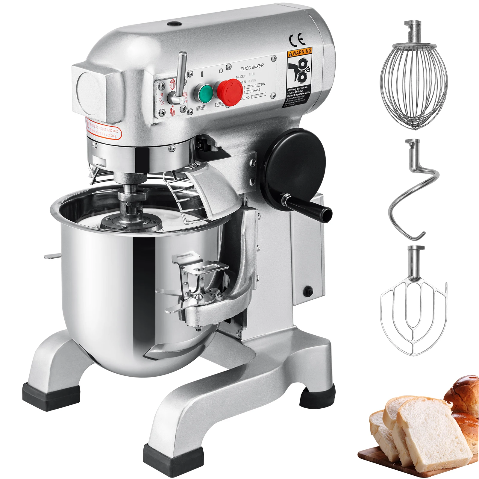 VEVOR Electric Dough Machine 10/15/20/30Qt Stainless Steel Commercial Cream Egg Whisk Mixer Processor Kitchen Food Stand Blender