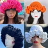 Handmade Knitting Pullover Hat Muli-color Lace Lotus Leaf Edge Woolen Hat Fashioable Street Style Hip-hop Hat 1