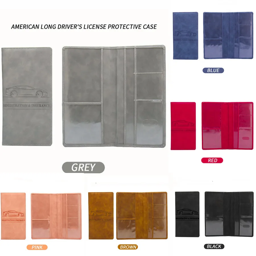 Car Insurance Data Document Protective Sleeve Clip Car Business Card Storage Bag PU Leather Identity Driver's License Holder