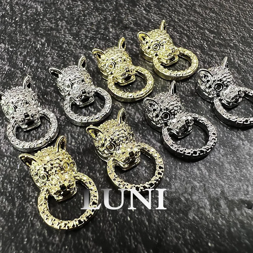 

10pcs 3D New Lion King Nail Accessories Nail Art Charms 3D Metal Lion Knocker Nail Retro Alloy Jewelry Decorations Manicure