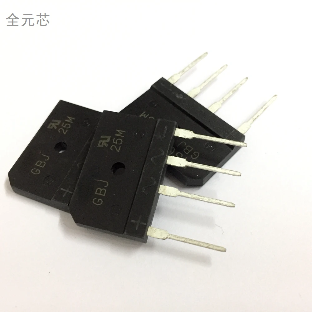 

10PCS/LOT GBJ25M new original Rectifier ZIP4 package flat bridge straight plug four-legged rectifier bridge flat bridge