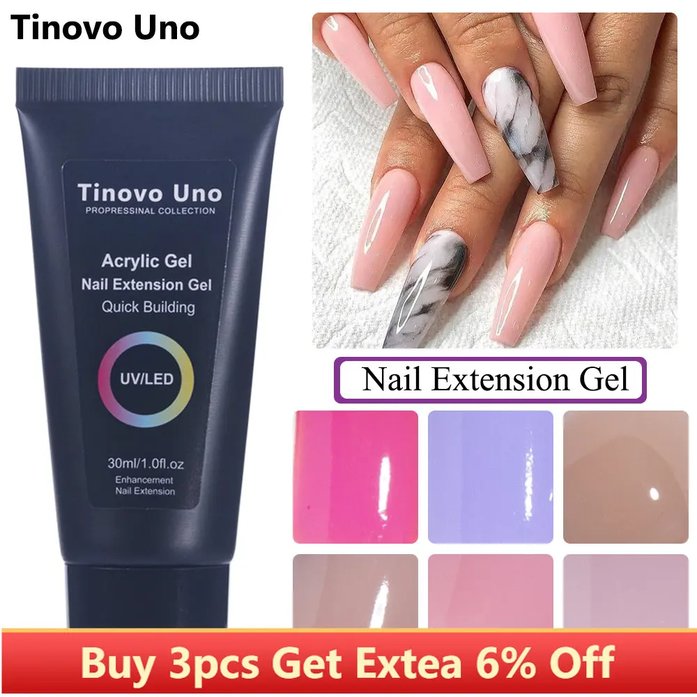 

Tinovo Uno Jelly Poly Nail Gel for Extension 30ML Nude Pink Milk Acryl Gel Varnish UV Construction Builder Polish for Manicure