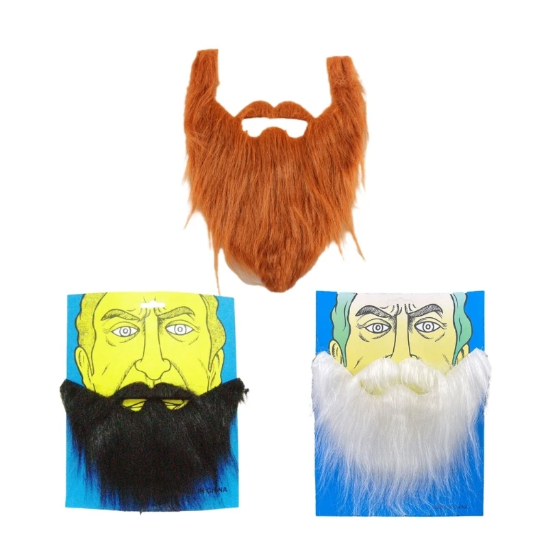 

Q0KE Halloween Beard Cosplays Costume Props Mustache Christmas Party Supplies DIY Fancy Dress Fake Beard Long Fluff Beards