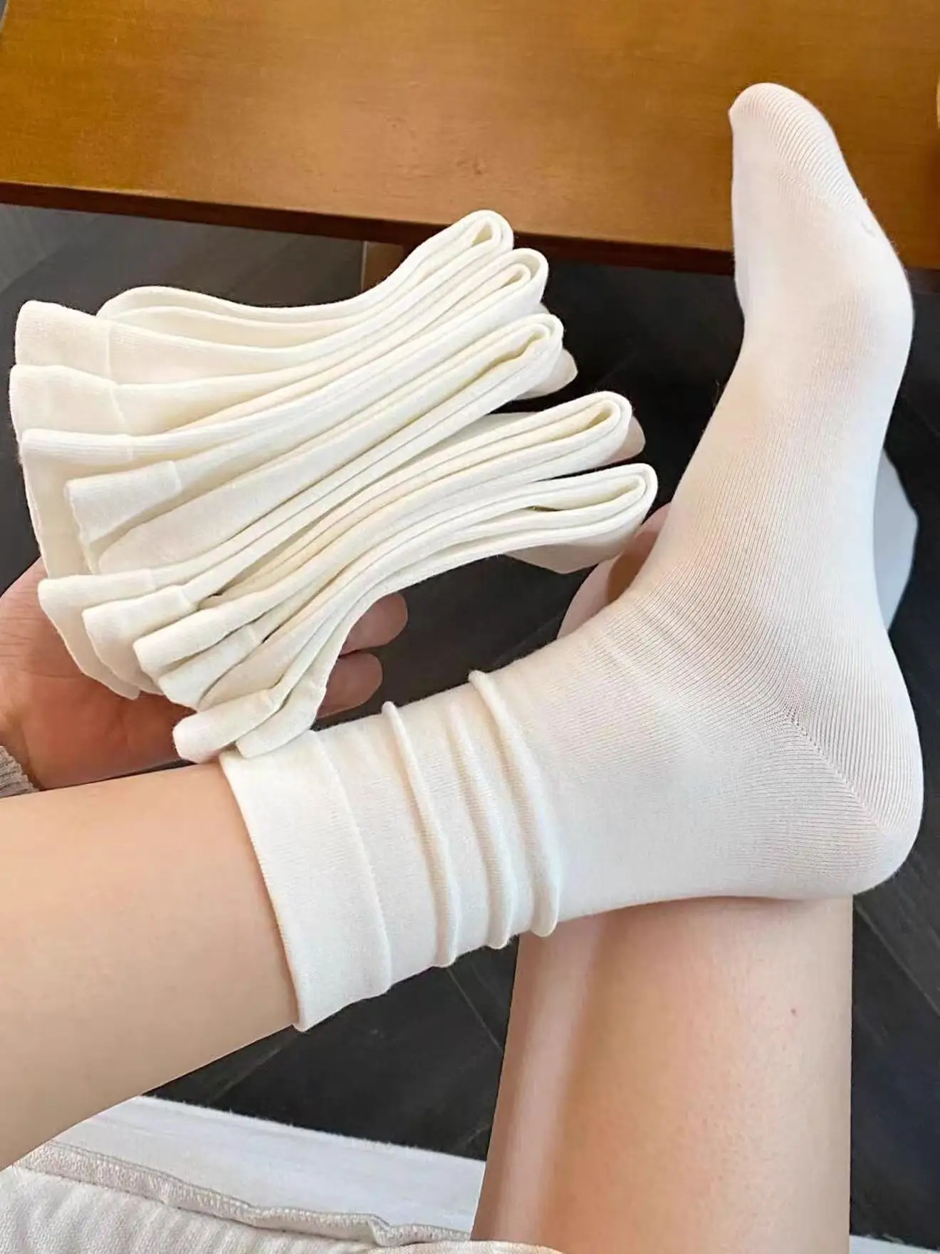 Set of Soft and Breathable Mid Calf Casual Socks