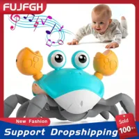 Dancing Crab Run Away Toy for Babies Crawling Interactive Escape Crabs Sensing Toys Baby Birthday Gifts with Music Toddle Box 1