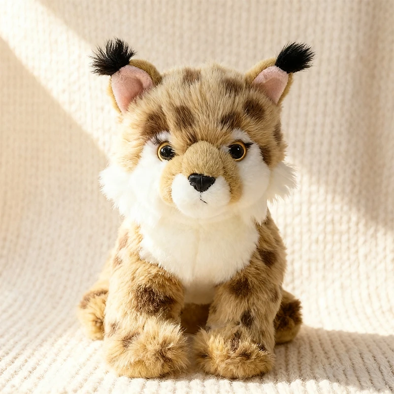 25CM Anime Yellow Leopard Plush Toy Ultra-Soft Simulated Animal Cute Wildlife Doll Lifelike Collectible Kids Gift