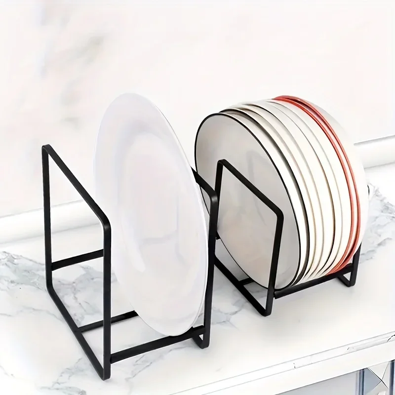 1pc, Home Plate Holder, Dish Organizer for Kitchen Counter, Small Cutting Board and Pot Lid Holder, Kitchen Accessories