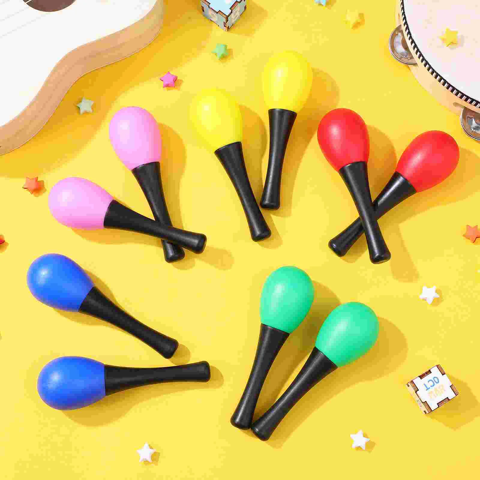 Wooden Sand Hammer Small Maraca Sand Hammer Playthingss Mexican Party Favors Sand Hammer Playthings Musical Instruments Percussion Mini
