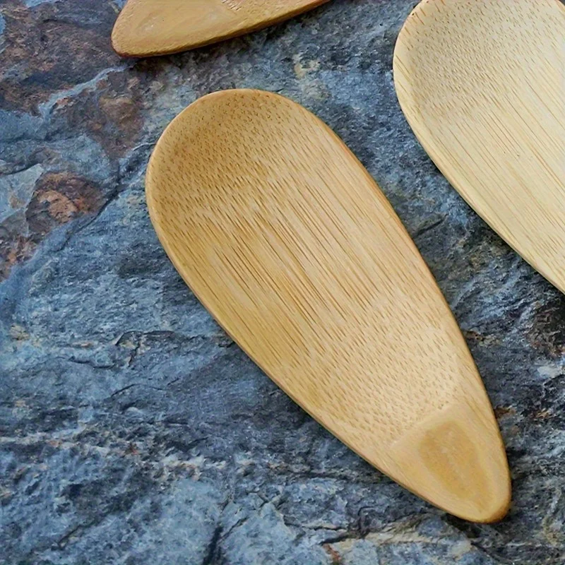 1pc,Creative Small Bamboo Spoon, Tea Spoon Compact Mini Coffee Spoon Jam Dressing Teaspoon, Tea Ceremony Dessert Spoon