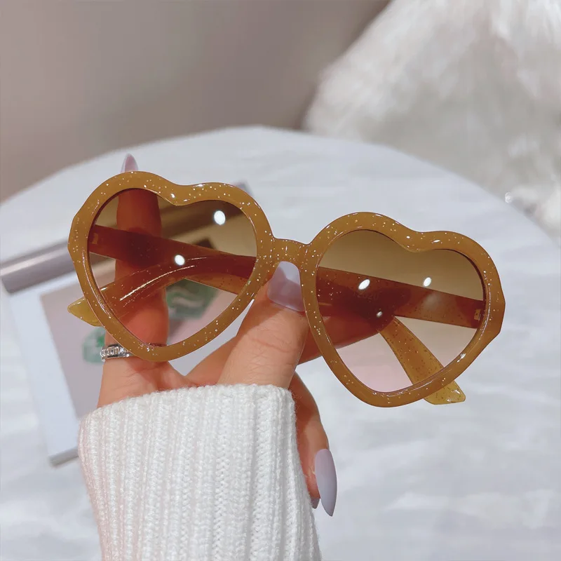 Cute Candy Color Hearts Kids Sunglasses Children Retro Pink Cartoon Sun Glasses Frame Girls Boys Baby Sunglasses UV400_voghion.com