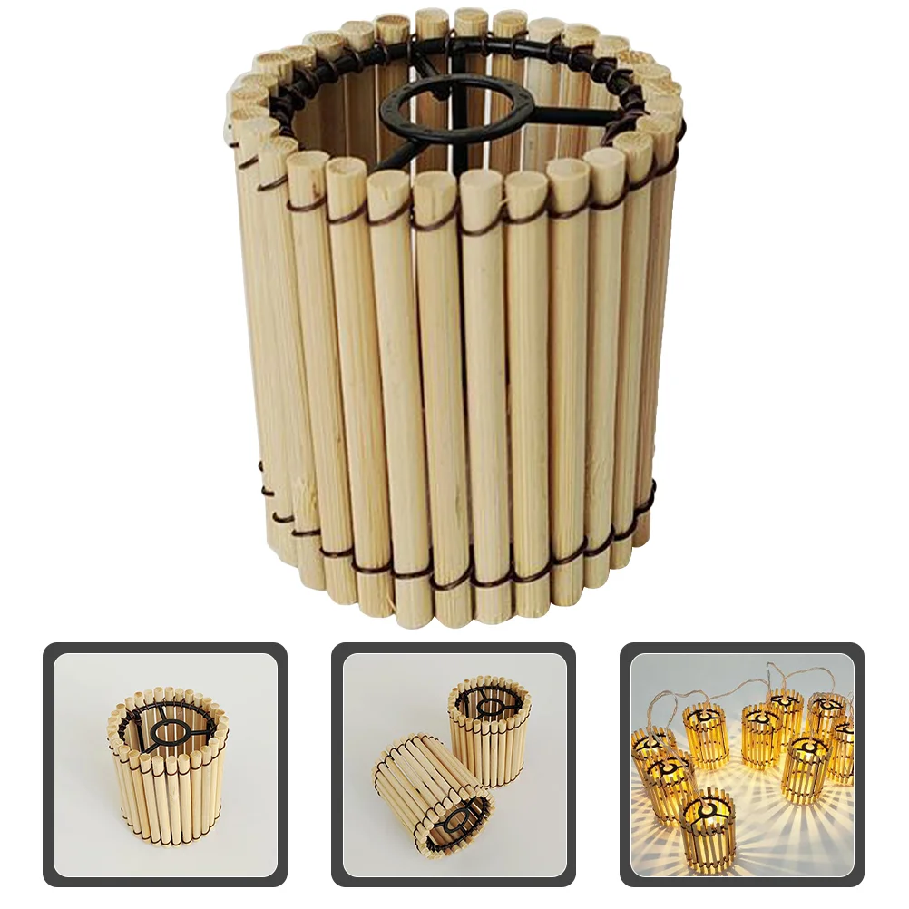 

Small Bamboo Lamp Shade Vintage Lampshade Pendant Light Decorative Light Accessory