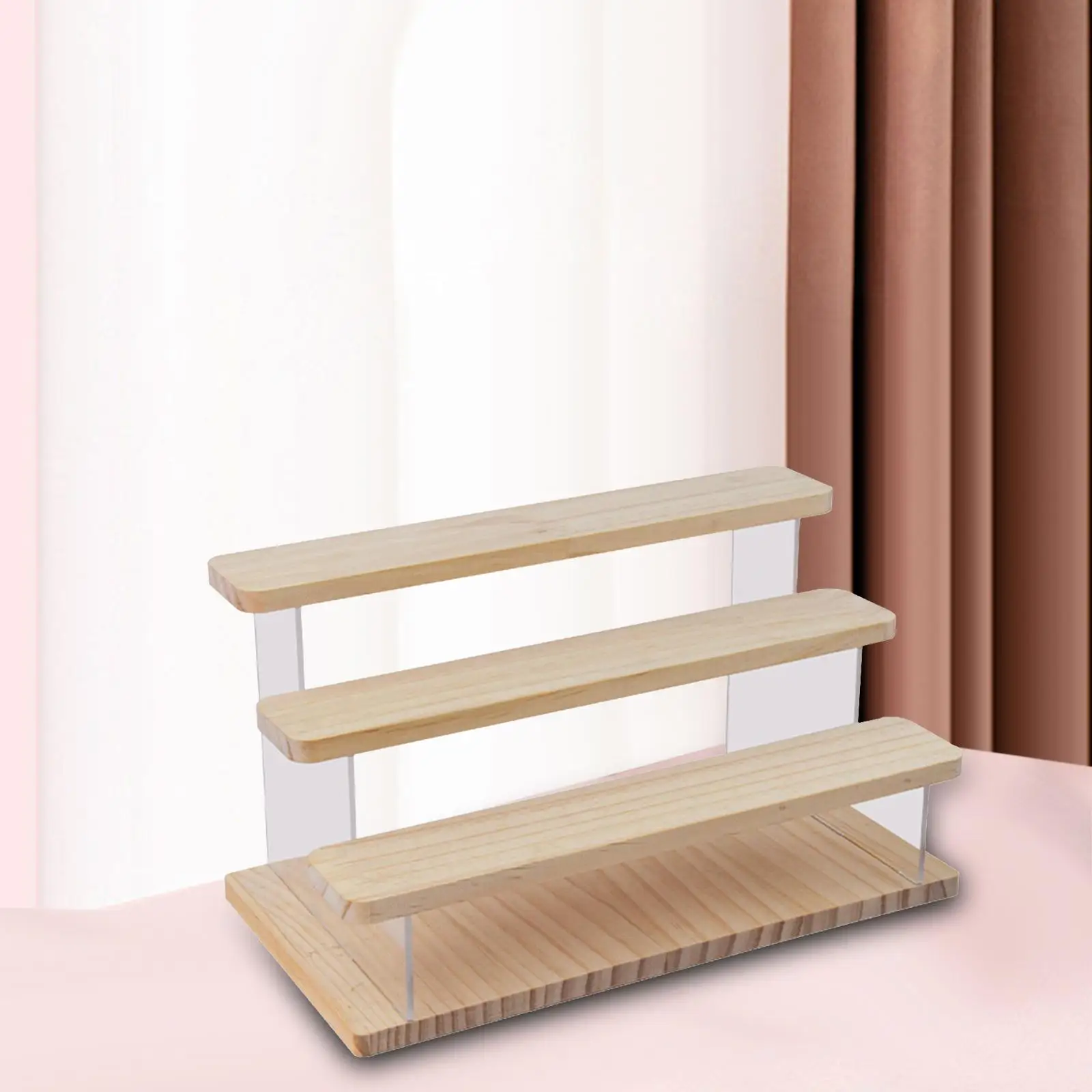 

Three Layers Display Shelf Stand Jewelry Show Frame Home Placement Shelf Wood Collectibles Display Stand for Crafts jewelry