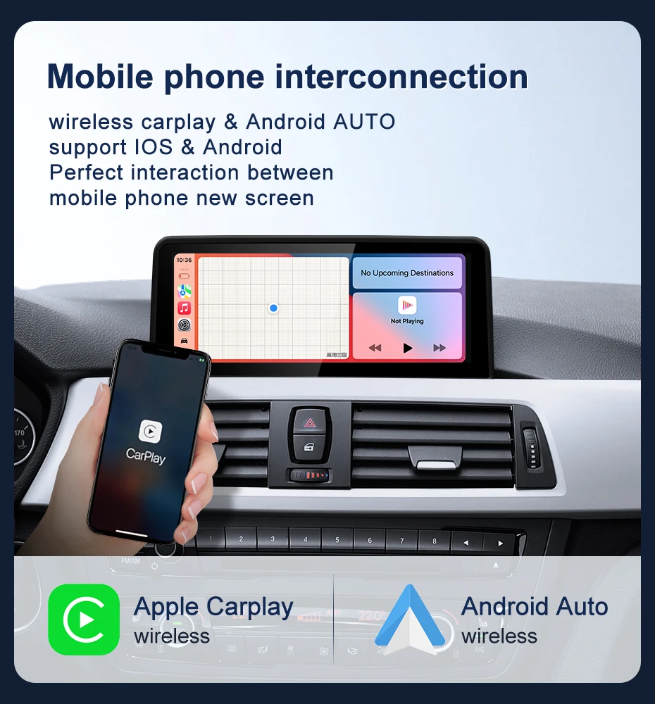 New ID6 ID7 ID8 UI Android System Wireless Carplay AUTO For BMW 1/3/4 Series F20