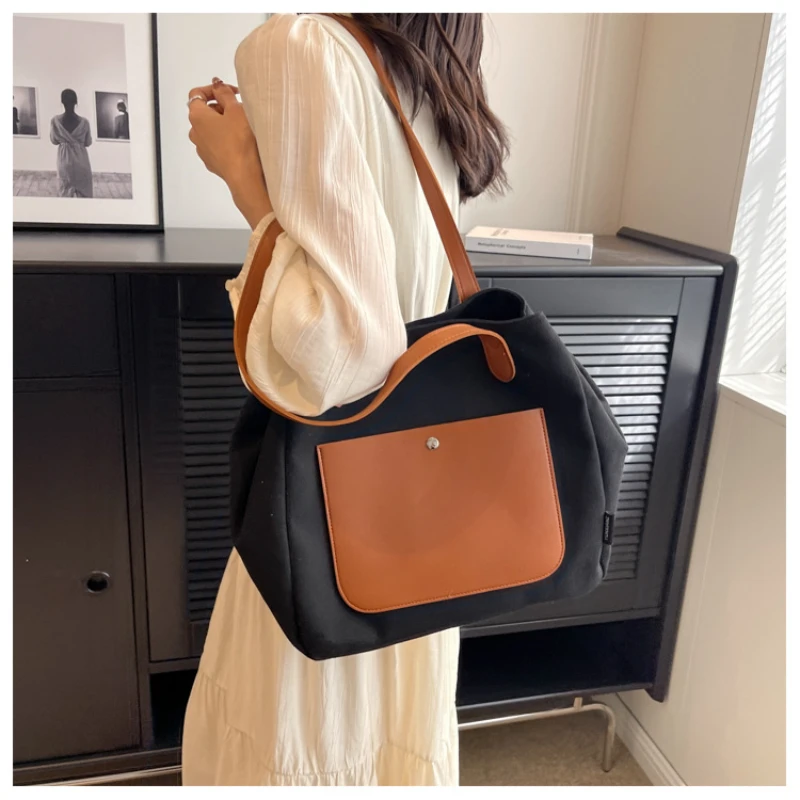 Advanced Canvas Bags Women High Capacity 2023 New Shoulder Bags for Summer College Students Commuting to School Tote Bags
