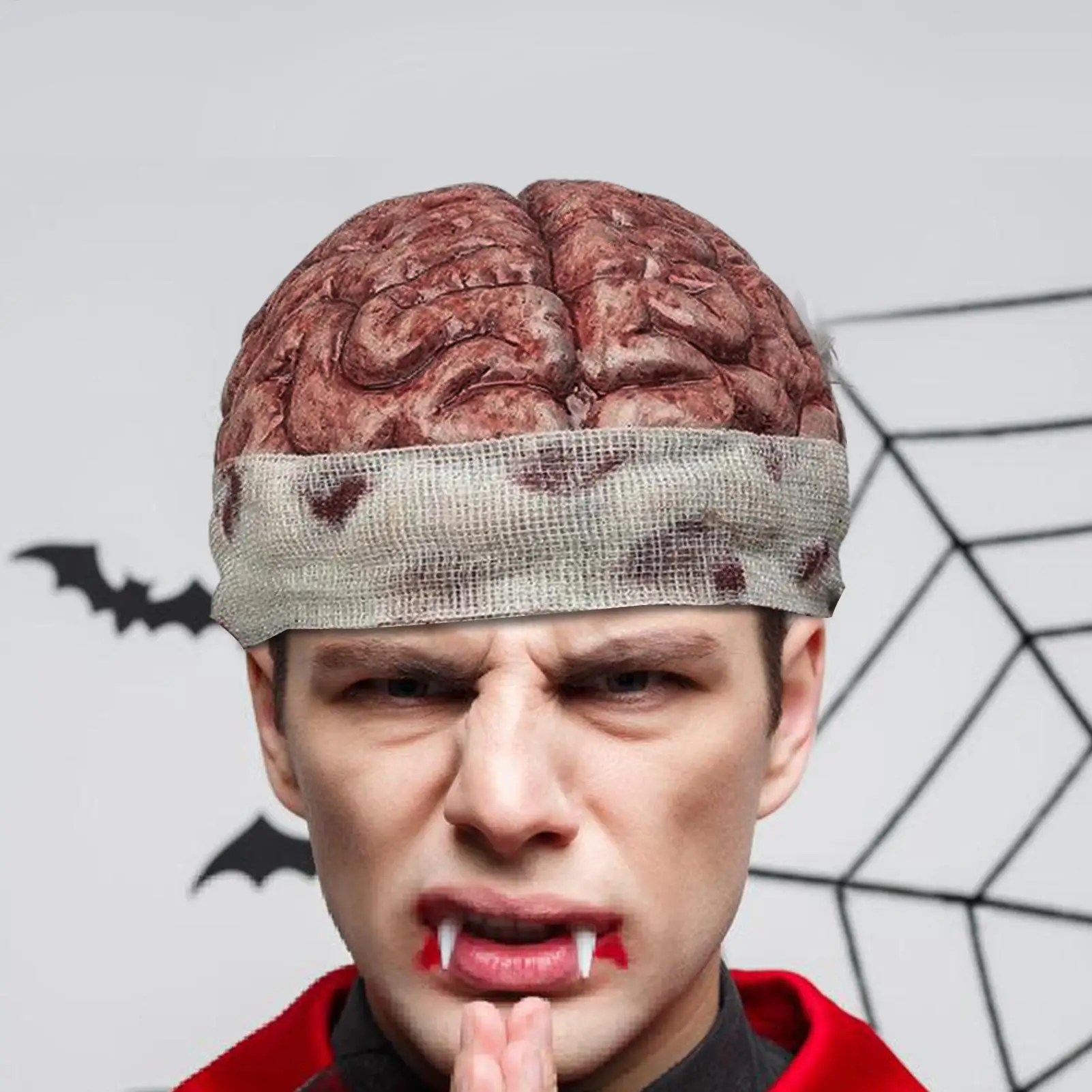 Brain Hat Party Hat 3D Realistic Costume Accessory Photo Prop for Stage halloween Festival Performance Adults Men Haunted