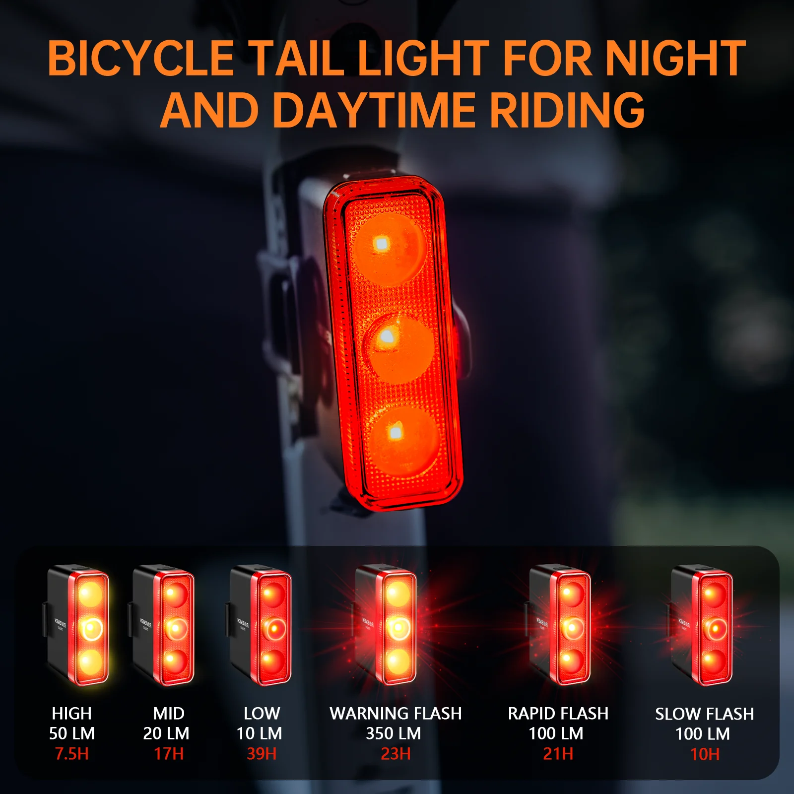 RAVEMEN Indicatori di direzione per bici Luce posteriore per bicicletta Fanale posteriore senza fili Clacson NT101 Allarme vibrazione antifurto Sensore freno on-off automatico  18