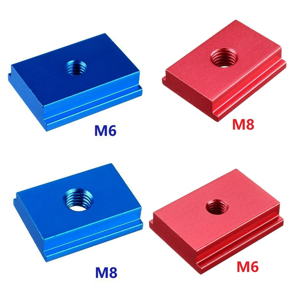 Hot 1Pc M6/M 8 T-Track Slider Aluminium T Slot Moer Voor Houtbewerking Gereedschap Rood/Blauw T-Moeren Meubelen