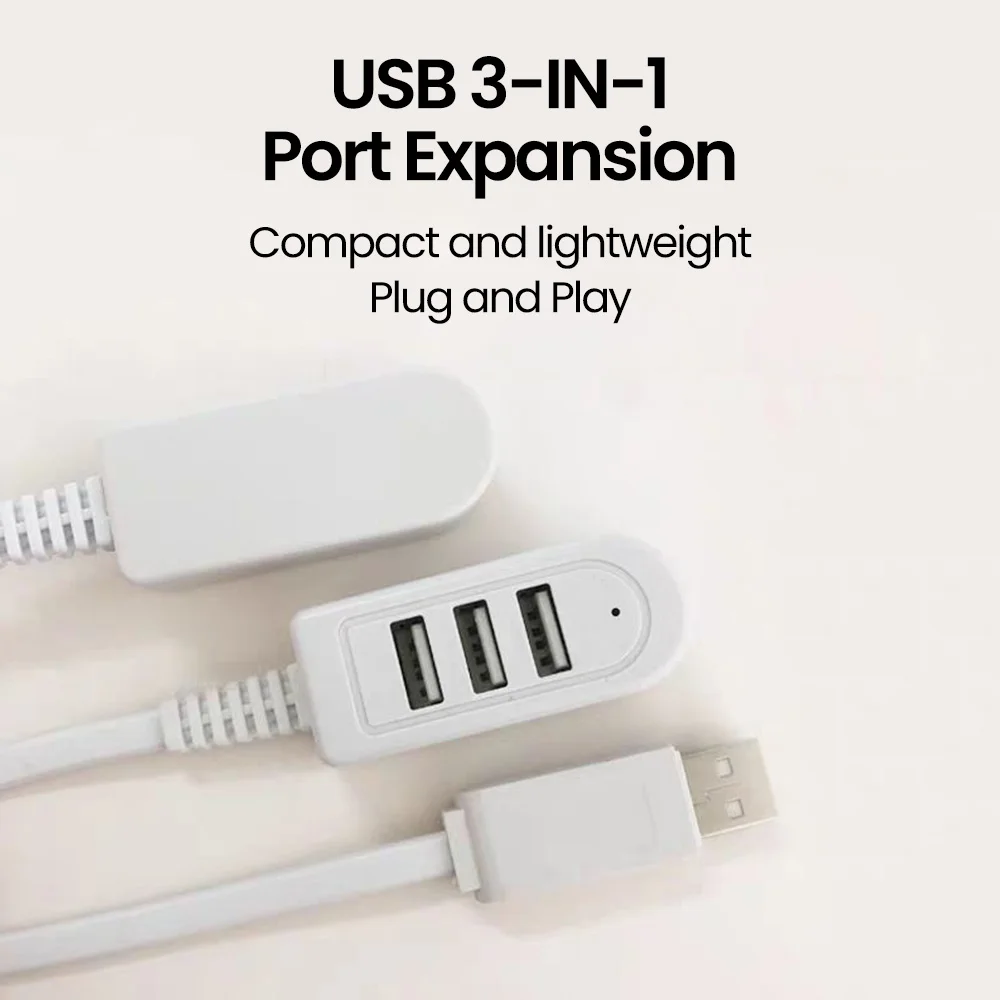 Multi-Port USB Cable Extension Charger Wire 3 in 1 Hub Adapter USB Charger Charging Converter 0.3M/1.2M