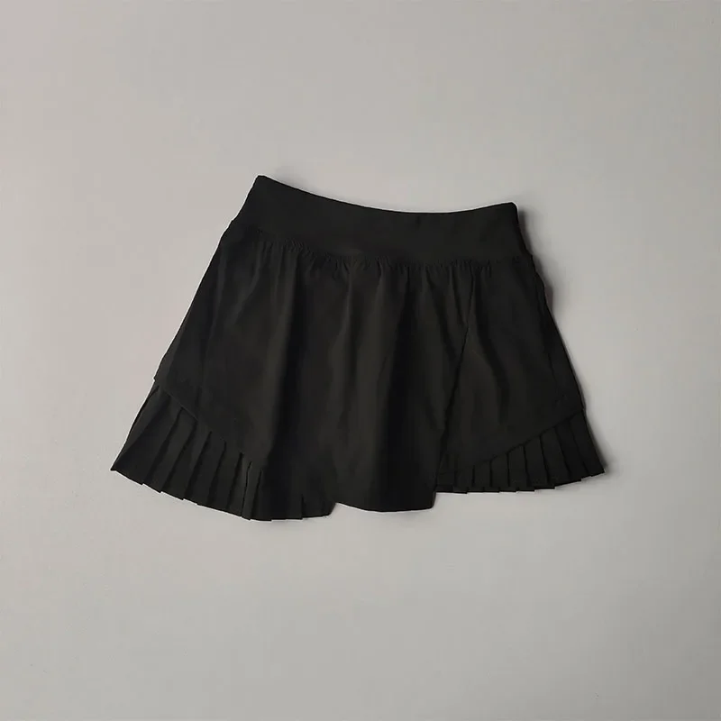 Falda corta deportiva de cintura alta, novedad de verano, estilo fresco, antideslumbrante, incluye pantalones cortos forrados, Falda plisada de secado rápido para Fitness y Yoga
